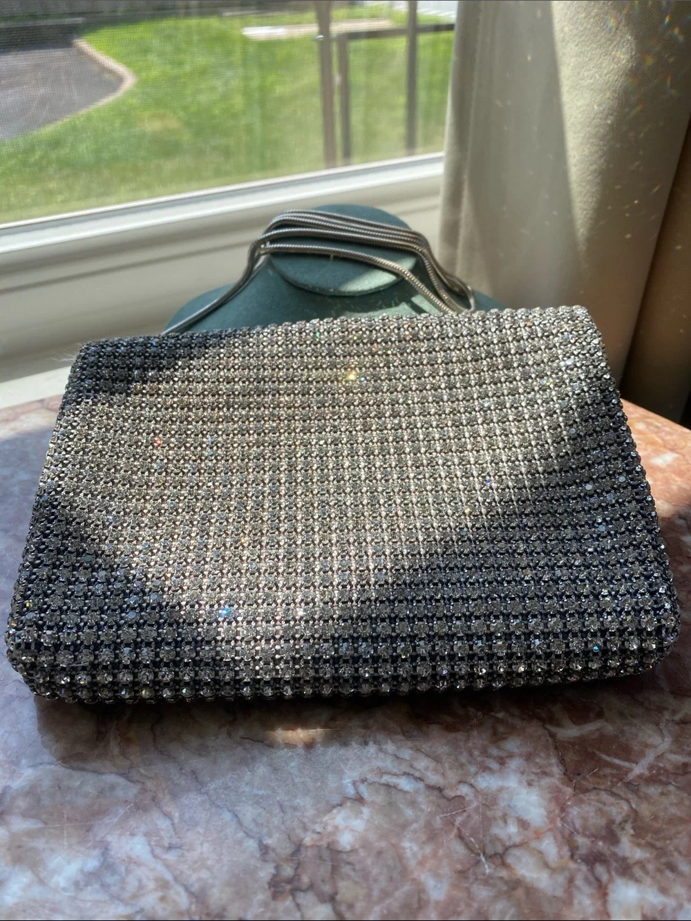 Vintage Shals International Rhinestone Crystal Evening Clutch